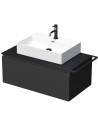 TARA Komplet badmiljø med 1 håndvask B98 cm Keramik, HPL og MDF - Sort/Mat antracit
