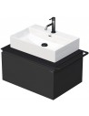TARA Komplet badmiljø med 1 håndvask B78 cm Keramik, HPL og MDF - Sort/Mat antracit