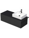 TARA Komplet badmiljø med 1 håndvask B128 cm Keramik, HPL og MDF - Sort/Mat antracit