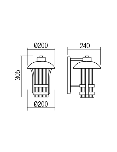 NORGE Væglampe i metal og glas H30,5...