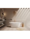 BORGHESE fritstående badekar 170 x 80 cm solid surface - Satineret mat hvid