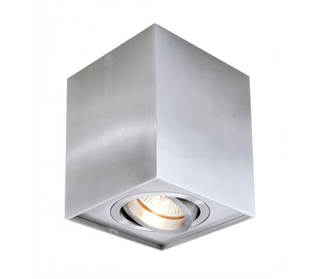 Bengala enkelt påbygningsspot GU10 kipbar - Sølv