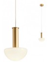 LUMIEN Loftlampe i metal og glas Ø13 cm 1 x G9 - Satineret guld/Opalhvid