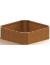 Boston højbed uden bund H40 x B128,3 x D128,3 cm i corten stål