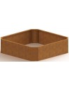 Boston højbed uden bund H60 x B148,3 x D148,3 cm i corten stål