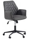 Knox kontorstol i mikrofiber H87 - 97 cm - Sort/Antracit