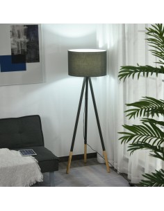 Gulvlampe i metal og træ... 2