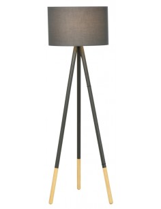 Gulvlampe i metal og træ...