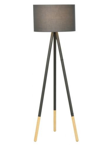 Gulvlampe i metal og træ H153 cm 1 x...