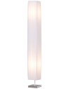 Gulvlampe i metal og polyester H120 cm 2 x E27 - Krom/Hvid