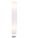 Gulvlampe i metal og polyester H120 cm 2 x E27 - Krom/Hvid