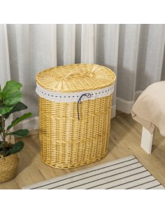 Vasketøjskurv i rattan og... 2