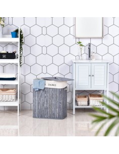 Vasketøjskurv i bambus og... 2