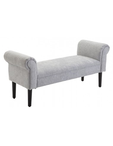 Bænk i linned og træ 132 x 45,5 cm -...