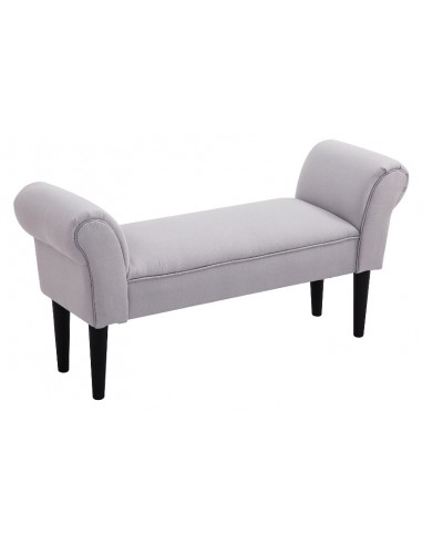 Bænk i polyester og træ 102 x 31 cm -...