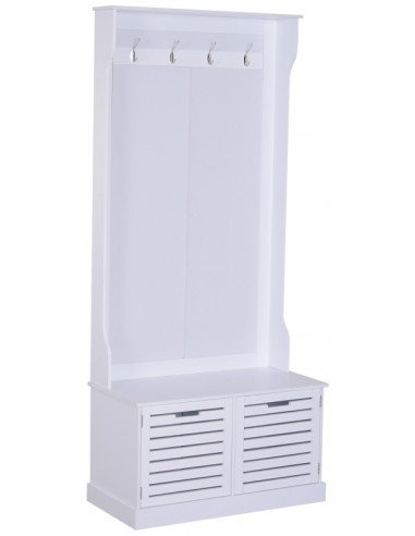 Garderobe med bænk og opbevaring i...