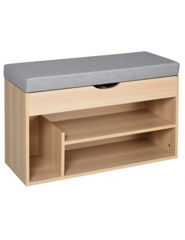Bænk med opbevaring i møbelplade og...