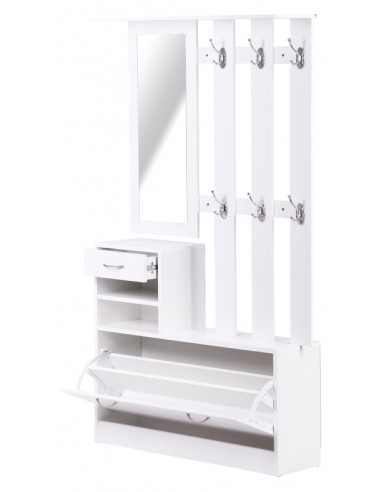 Garderobe med bænk og opbevaring i...