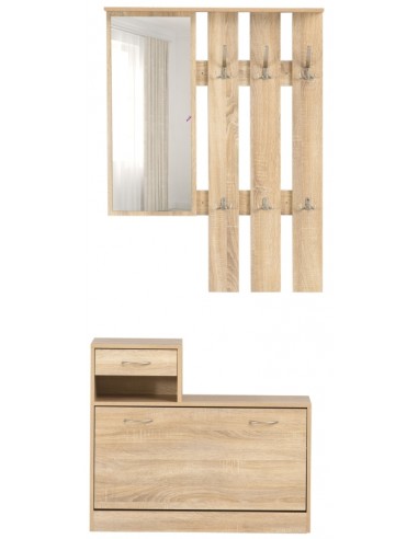 Garderobe med bænk og opbevaring i...