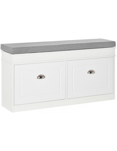 Bænk med skoskabe i møbelplade og...