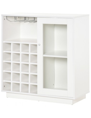 Vinskab i møbelplade og glas H85 cm -...