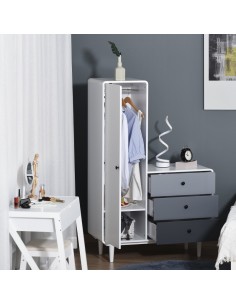 Klædeskab i MDF og træ H155... 2