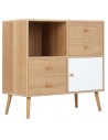 Lille sideboard i møbelplade H80 x B80 cm - Hvid/Natur