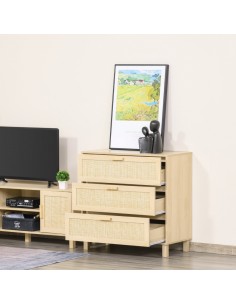 Kommode i MDF og rattan H80... 2