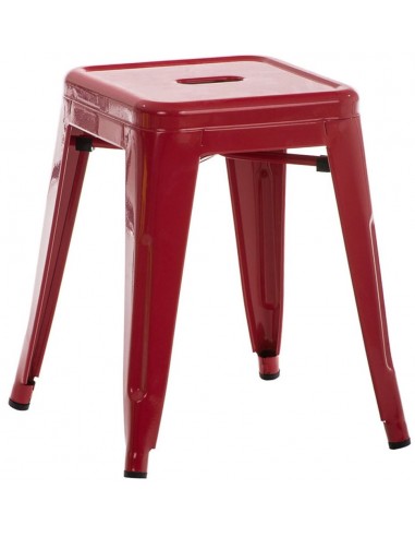 Skammel i metal H46 cm - Rød