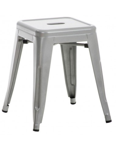 Skammel i metal H46 cm - Sølvgrå