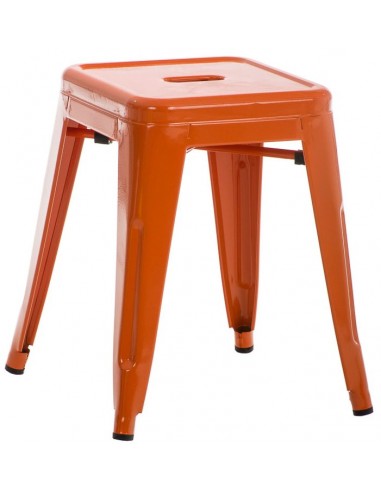 Skammel i metal H46 cm - Orange