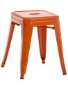 Skammel i metal H46 cm - Orange