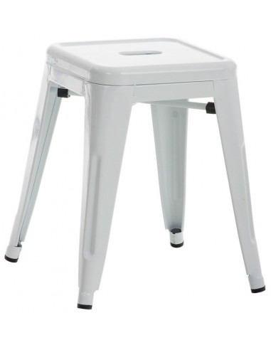 Skammel i metal H46 cm - Hvid