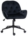 Kontorstol i velour H81 - 91 cm - Sort/Sort