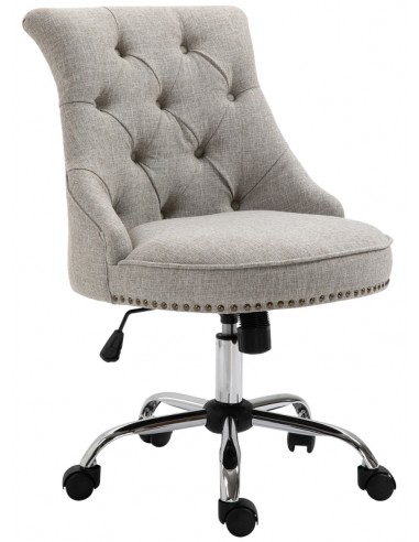 Kontorstol i linned H84 - 91 cm -...