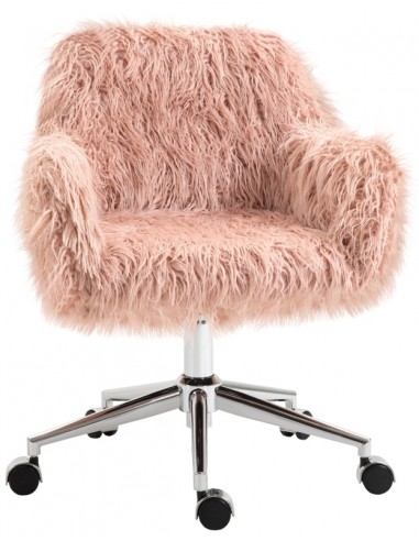 Kontorstol i plys H75 - 85 cm -...