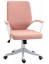 Kontorstol i polyester H92 - 102 cm - Hvid/Rosa
