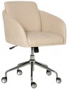 Kontorstol i polyester H90,8 - 98,8 cm - Krom/Beige