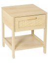 Sengebord i MDF og rattan H48 x B40 cm - Natur