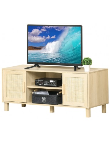 TV Bord i MDF og rattan B115 cm - Natur