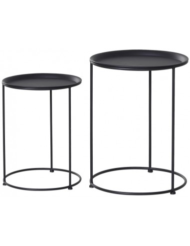 Sæt med 2 sofaborde i metal Ø33 + Ø39...