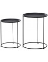 Sæt med 2 sofaborde i metal Ø33 + Ø39 cm - Sort