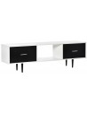 TV Bord i metal og møbelplade B140 cm - Hvid/Sort