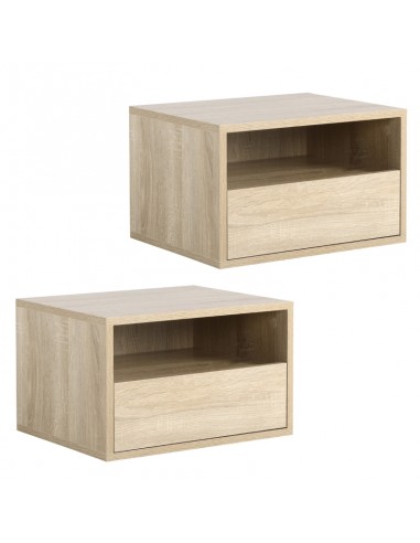 2 x Væghængte sengeborde i møbelplade...
