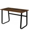 Skrivebord i stål og møbelplade 115 x 58 cm - Sort/Antik brun