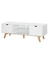 TV Bord i træ og møbelplade B150 cm - Hvid/Natur