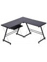 Hjørneskrivebord i metal og MDF 130 x 130 cm - Sort