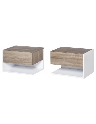 2 x Væghængte sengeborde i møbelplade...