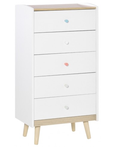 Kommode med 5 skuffer i MDF og træ...