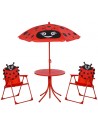 Bord og stolesæt til haven til børn - Rød